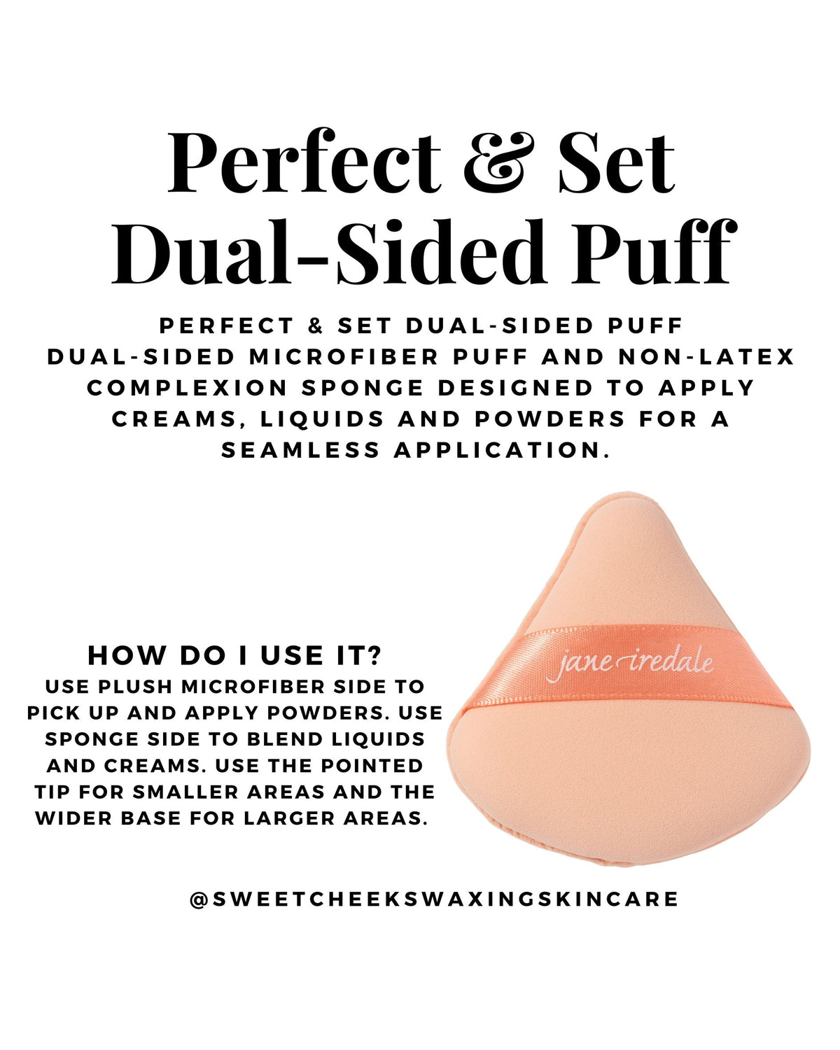 Perfect & Set Dual Sided Puff | Sweet Cheeks Waxing and Skincare